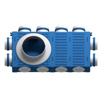 Distribuitor ventilatie BLUE 8×75 DN160 ABS triplu tratat extins