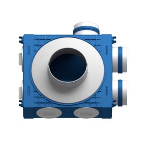 Plenum ventilatie BLUE 3x75 DN125 ABS triplu tratat