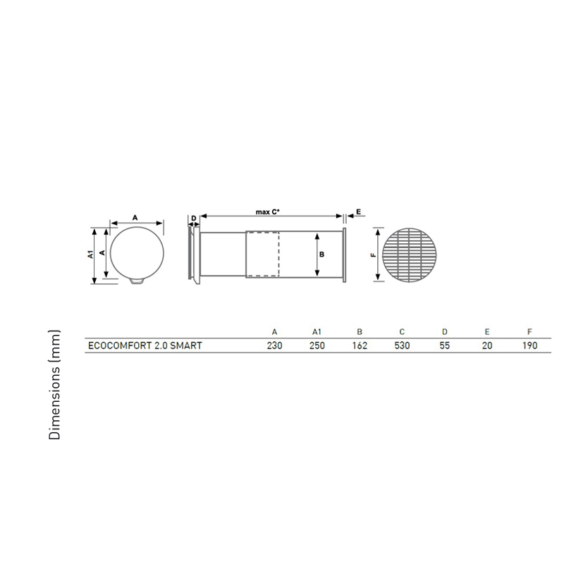 recuperator-caldura-Aspira-ECOCOMFORT-20-dimensiuni